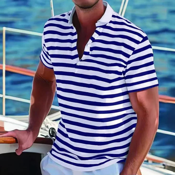 Wout - Retro Gestreept Polo Shirt voor Heren