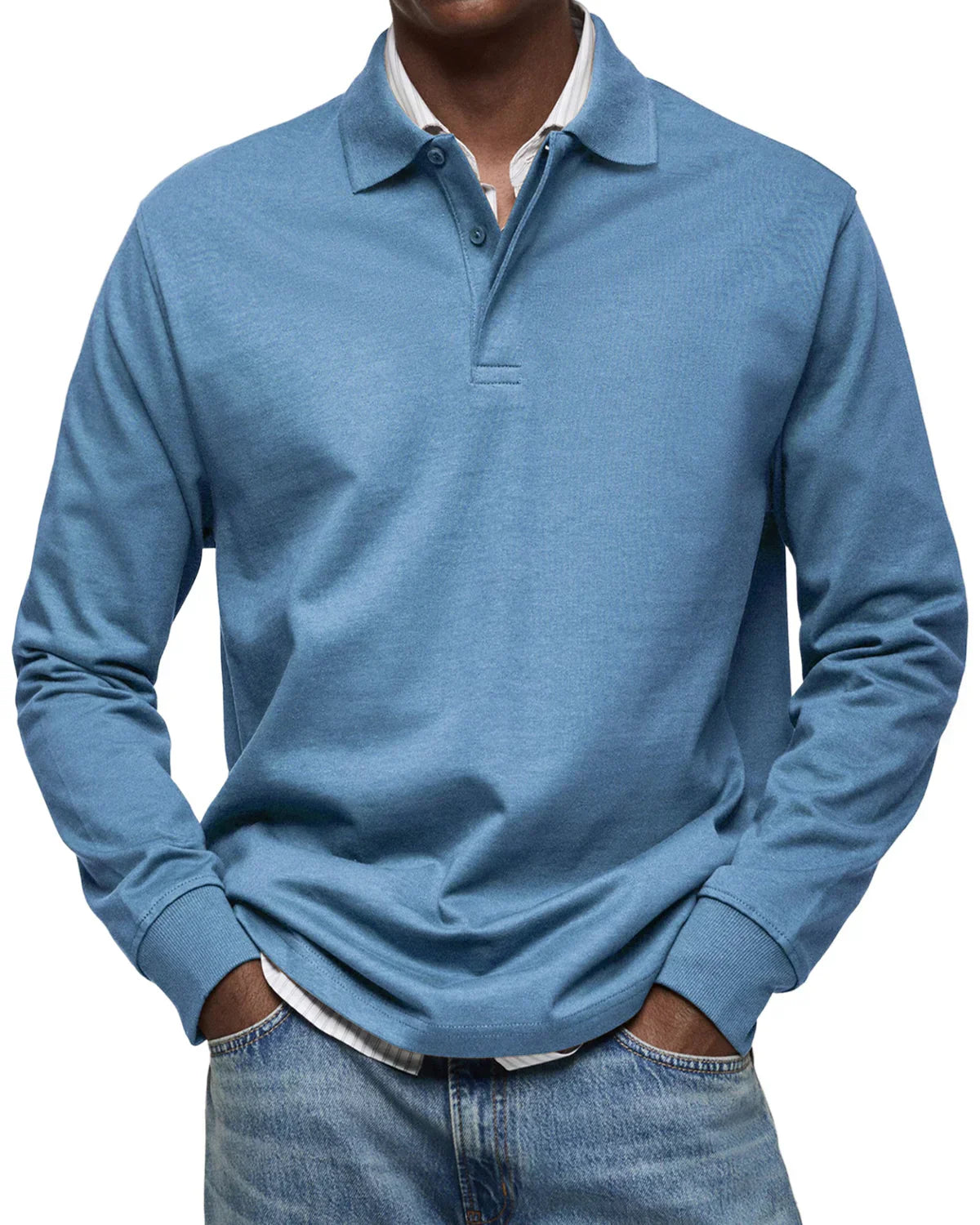 Lars | Klassiek Lange Mouwen Katoenen Polo Shirt