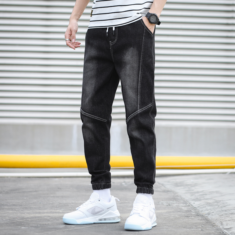 Denim Joggers met Taps Toelopende Pijpen