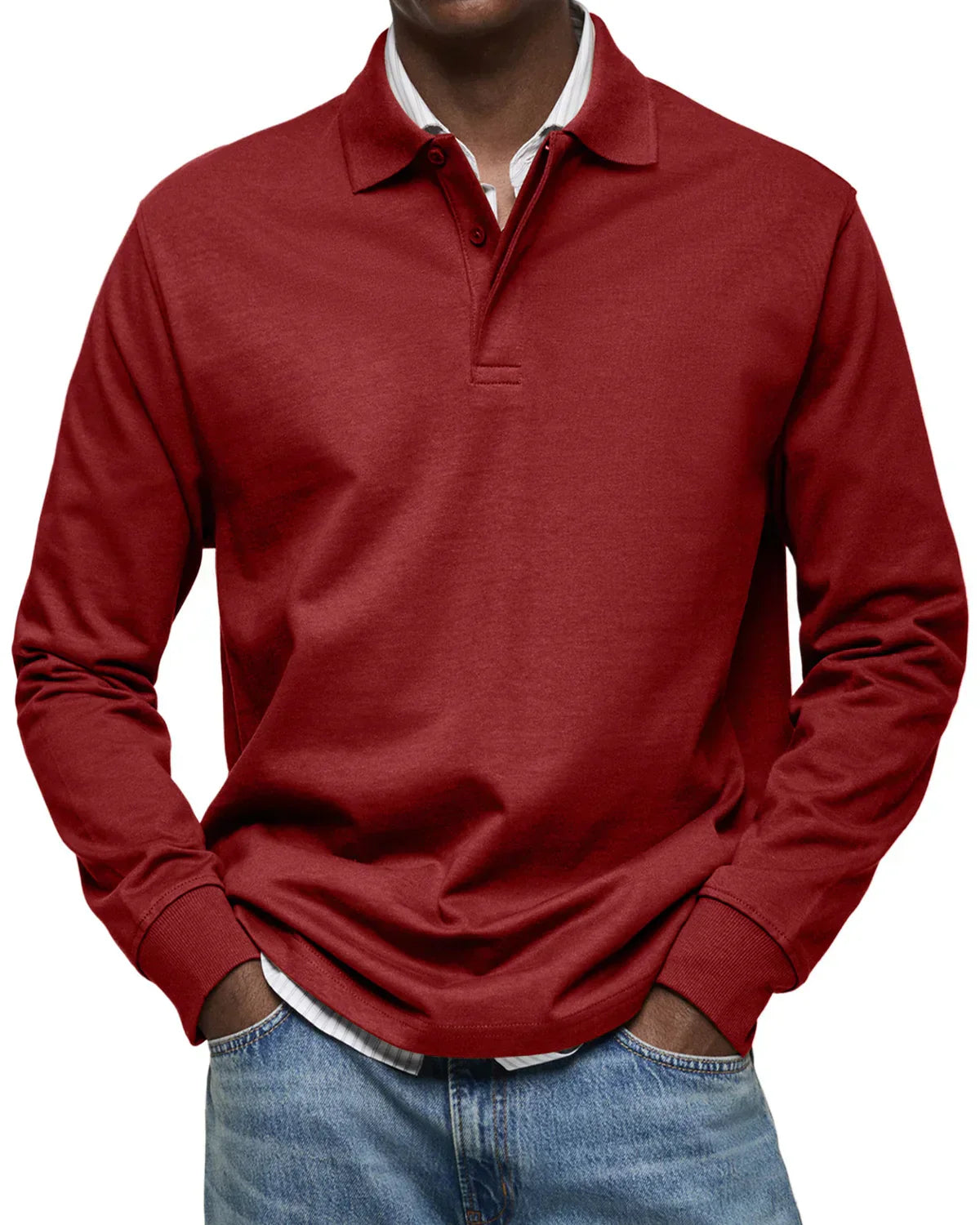 Lars | Klassiek Lange Mouwen Katoenen Polo Shirt