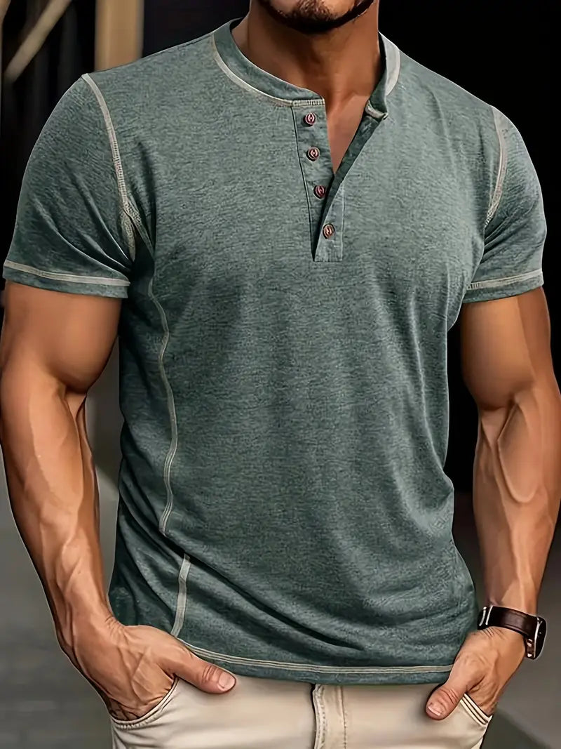 John - Stijlvol Henley T-shirtx``