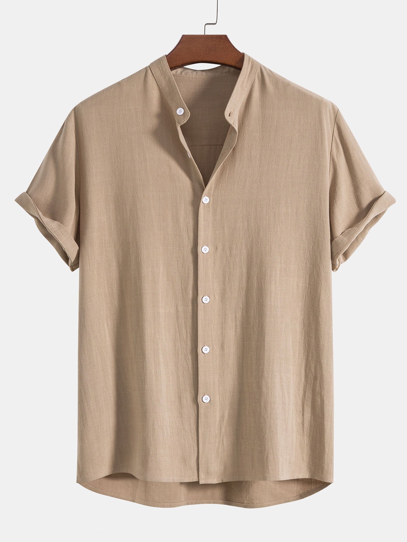Heren Button-Up Shirt - 100% Linnen - Relaxte Pasvorm - Korte Mouwen Ademende Casual Kleding