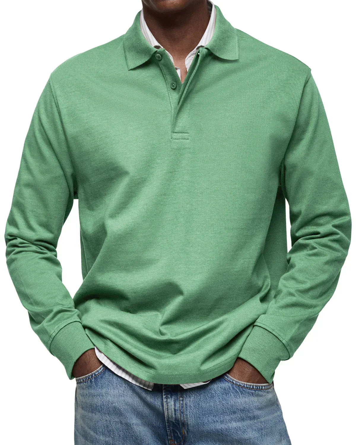 Lars | Klassiek Lange Mouwen Katoenen Polo Shirt