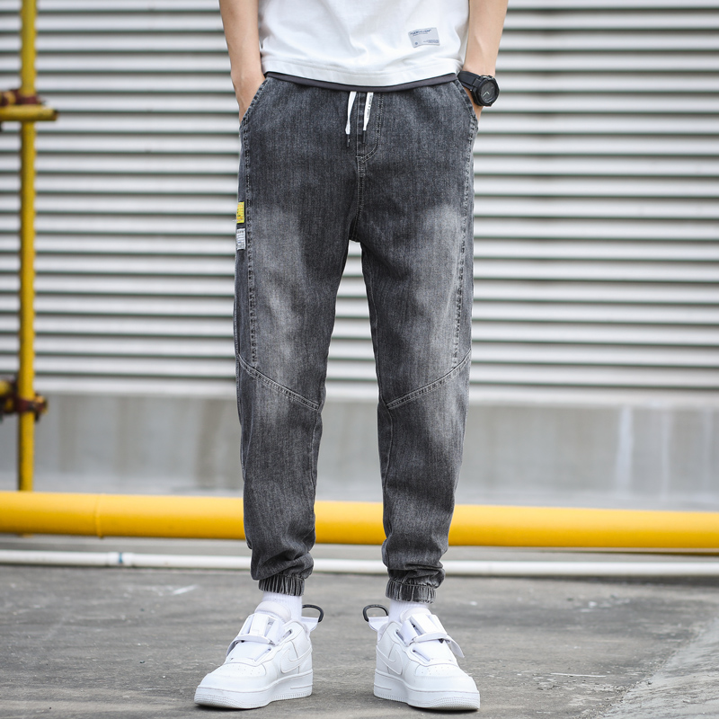 Denim Joggers met Taps Toelopende Pijpen