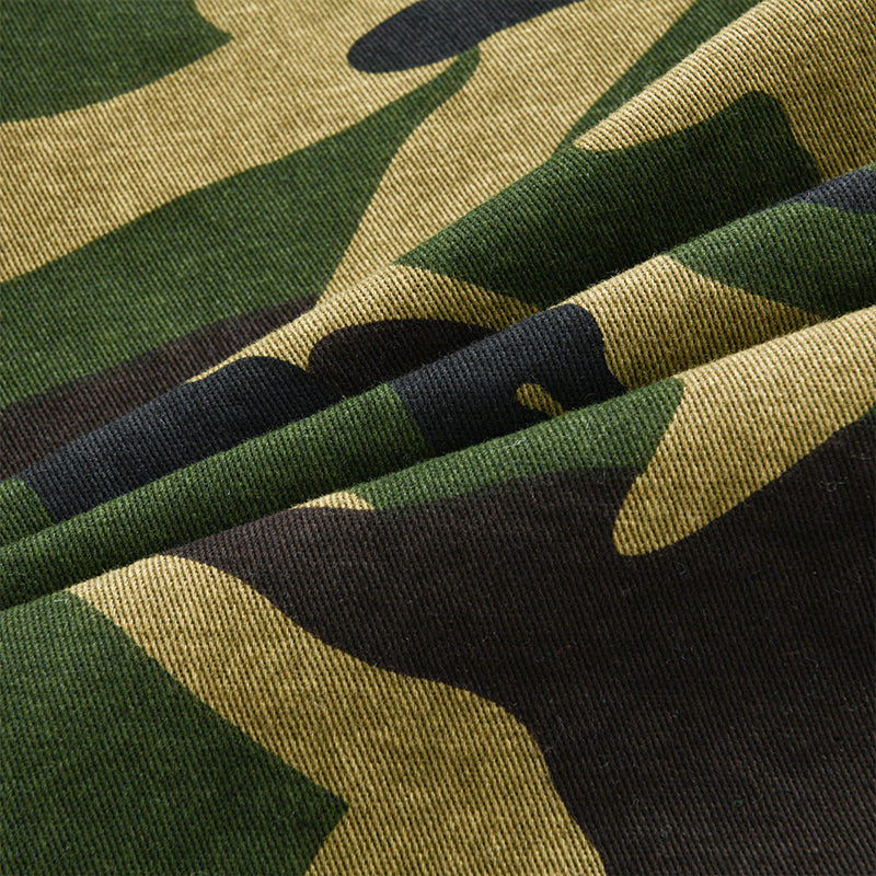 Heren Camouflage Canvas Retro Draagjas met Revers