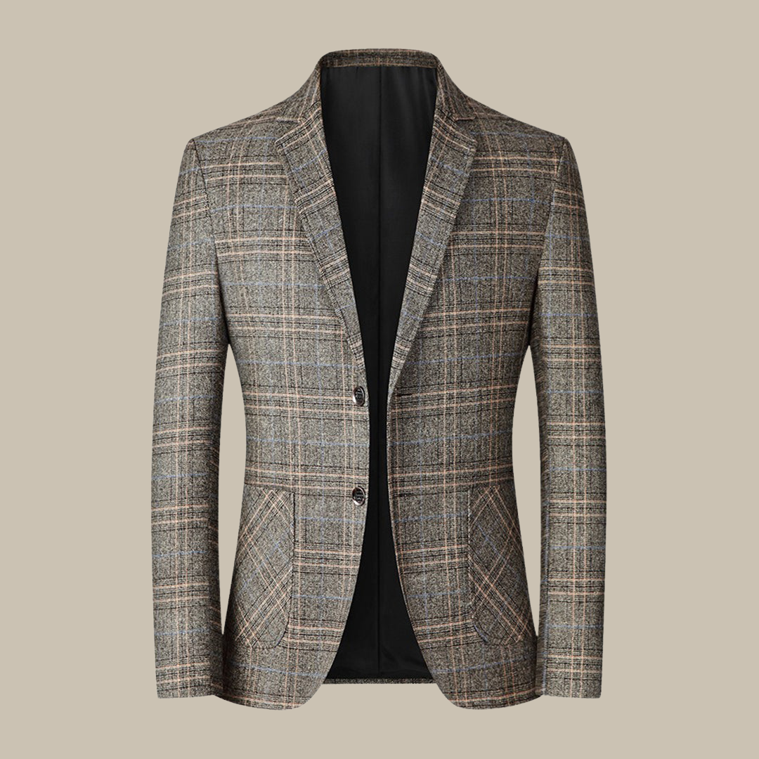 Tijdloze Geruite Vintage Blazer met Knoopsluiting