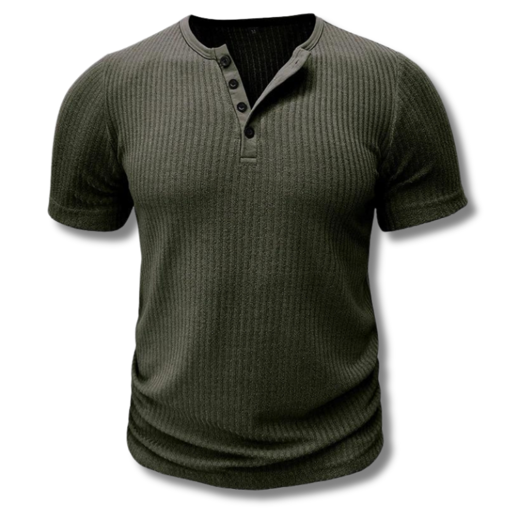 Aiden | Klassiek Geribbeld Henley T-shirt