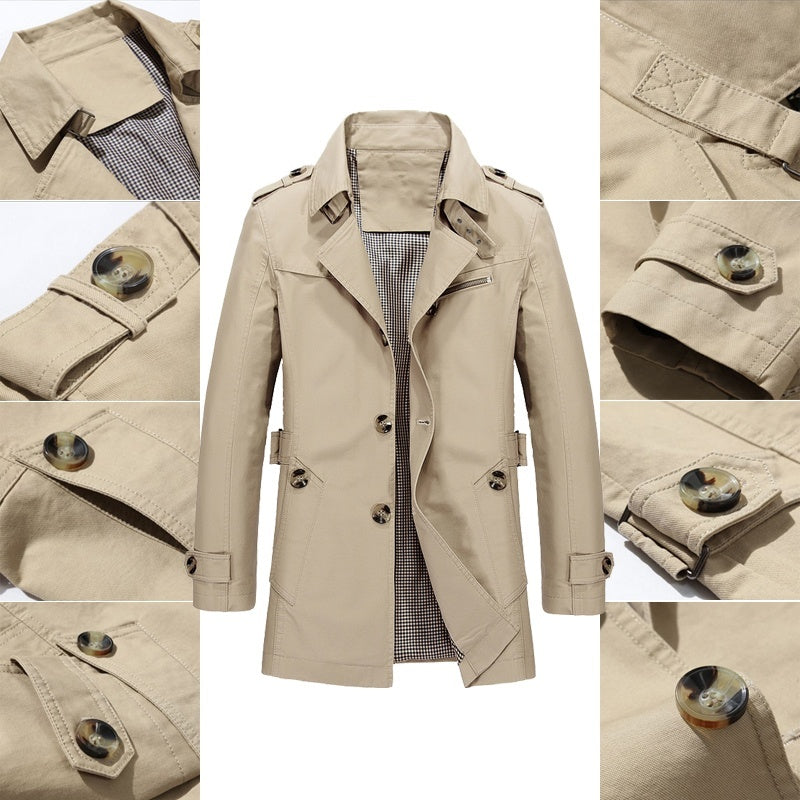 Klassieke Dubbelrijige Trenchcoat met Elegantie