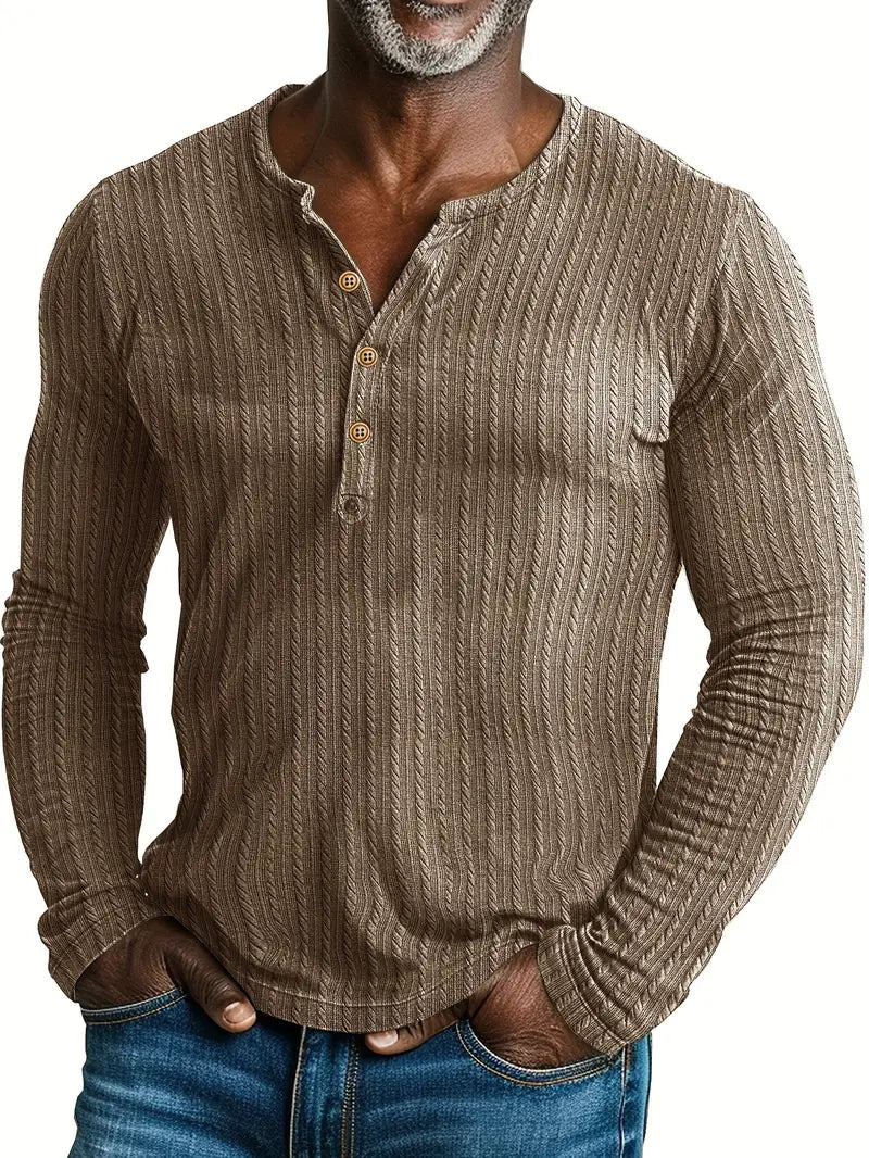Klassieke Gebreide Henley Shirt