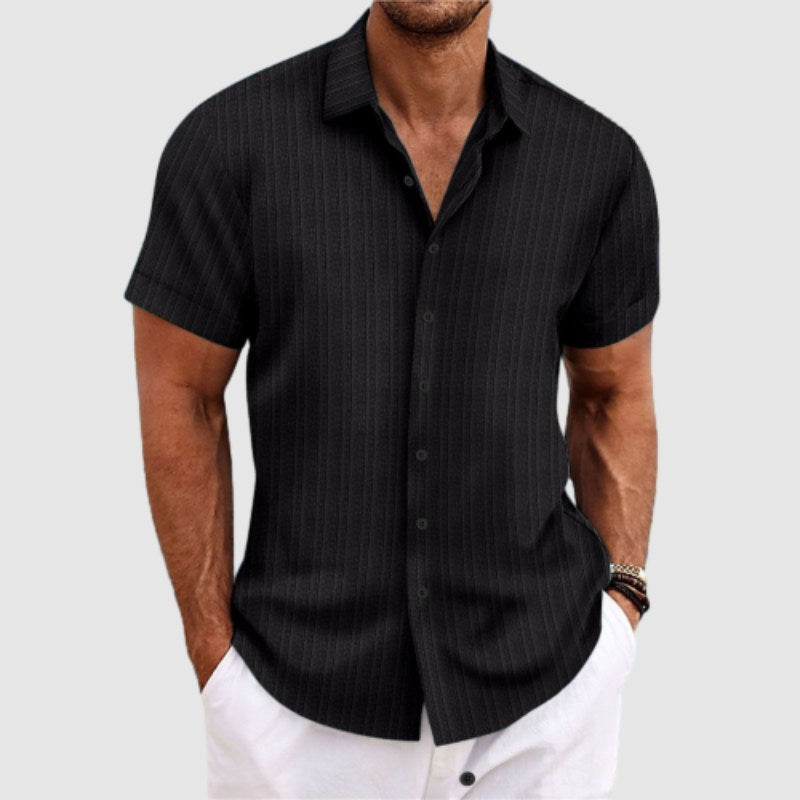 Heren Loose Fit Korte Mouwen Overhemd