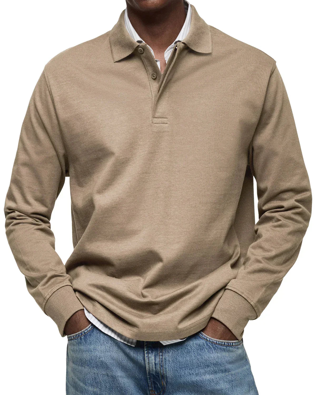 Lars | Klassiek Lange Mouwen Katoenen Polo Shirt