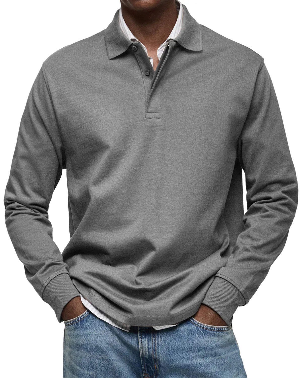 Lars | Klassiek Lange Mouwen Katoenen Polo Shirt