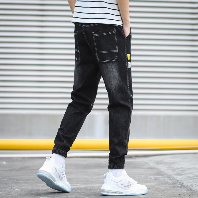 Denim Joggers met Taps Toelopende Pijpen