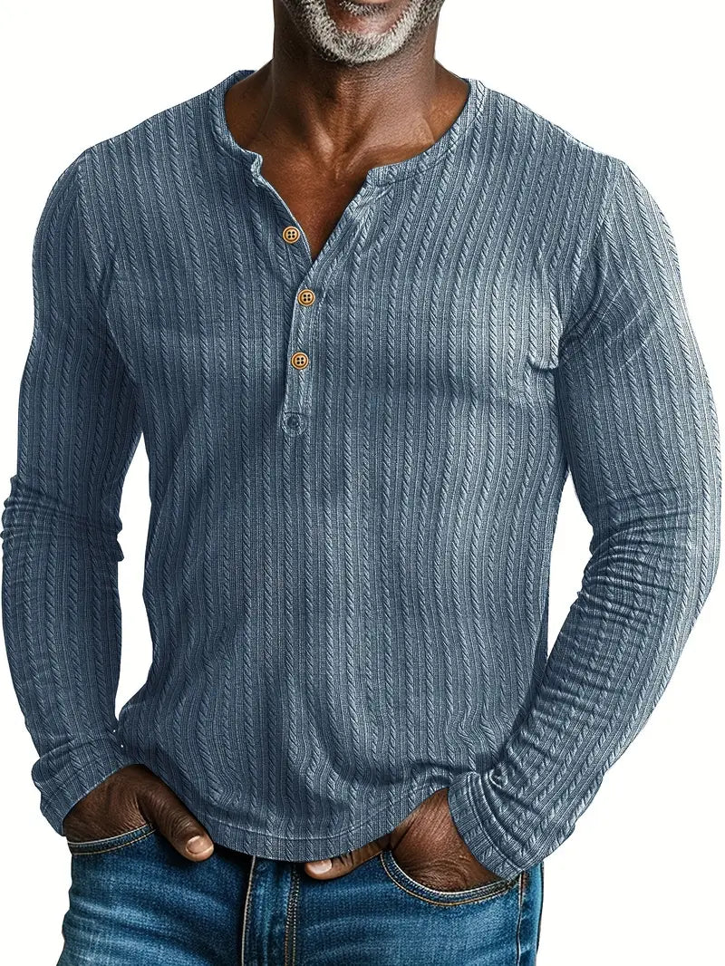 Klassieke Gebreide Henley Shirt