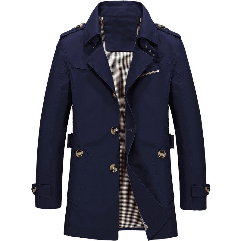 Klassieke Dubbelrijige Trenchcoat met Elegantie