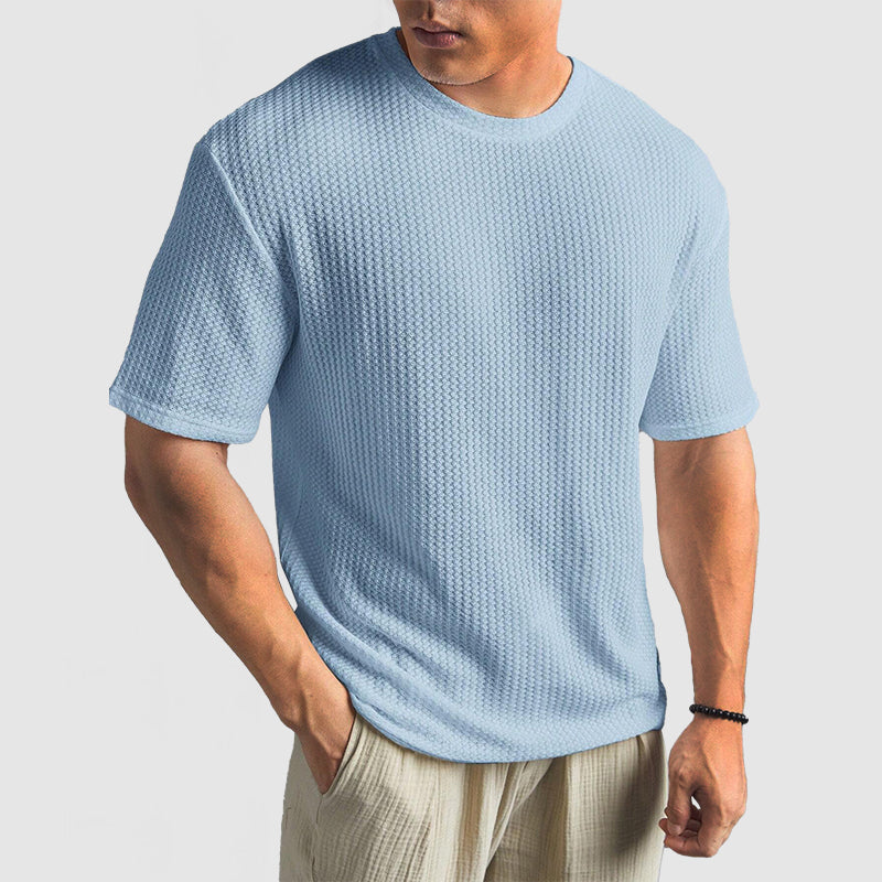 Heren Gebreid Gestructureerd T-shirt