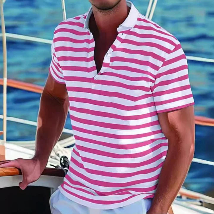 Wout - Retro Gestreept Polo Shirt voor Heren