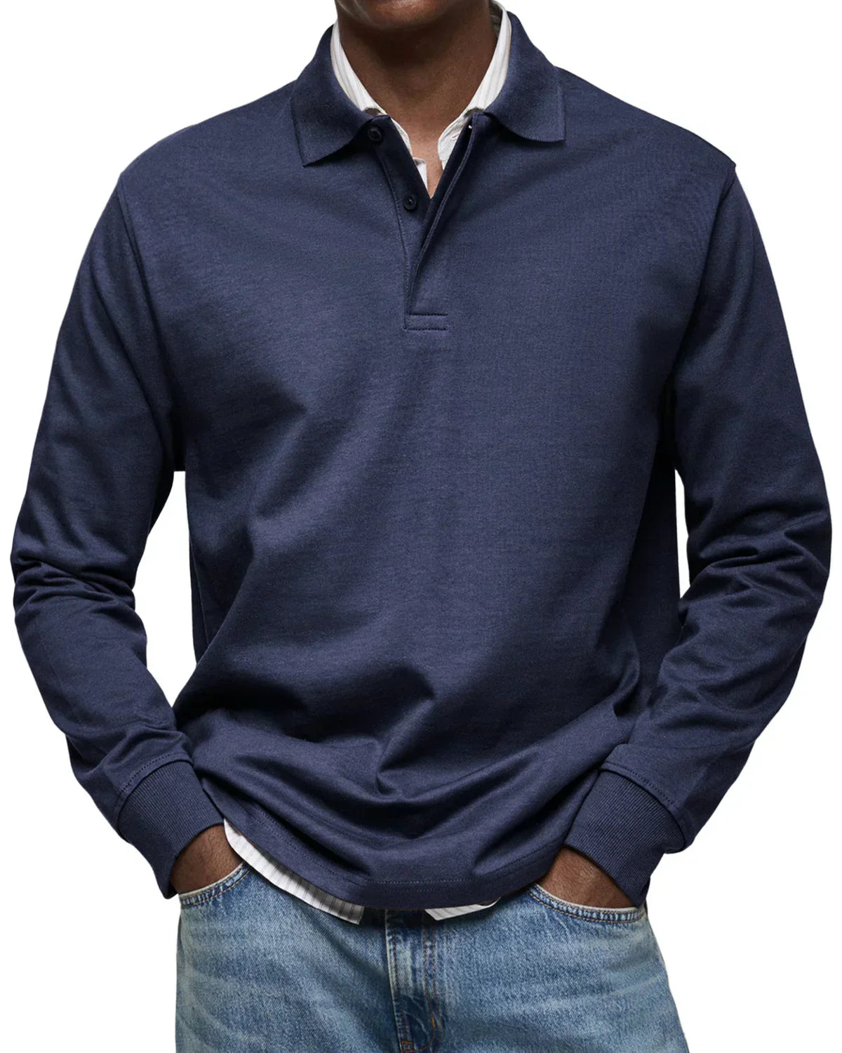Lars | Klassiek Lange Mouwen Katoenen Polo Shirt