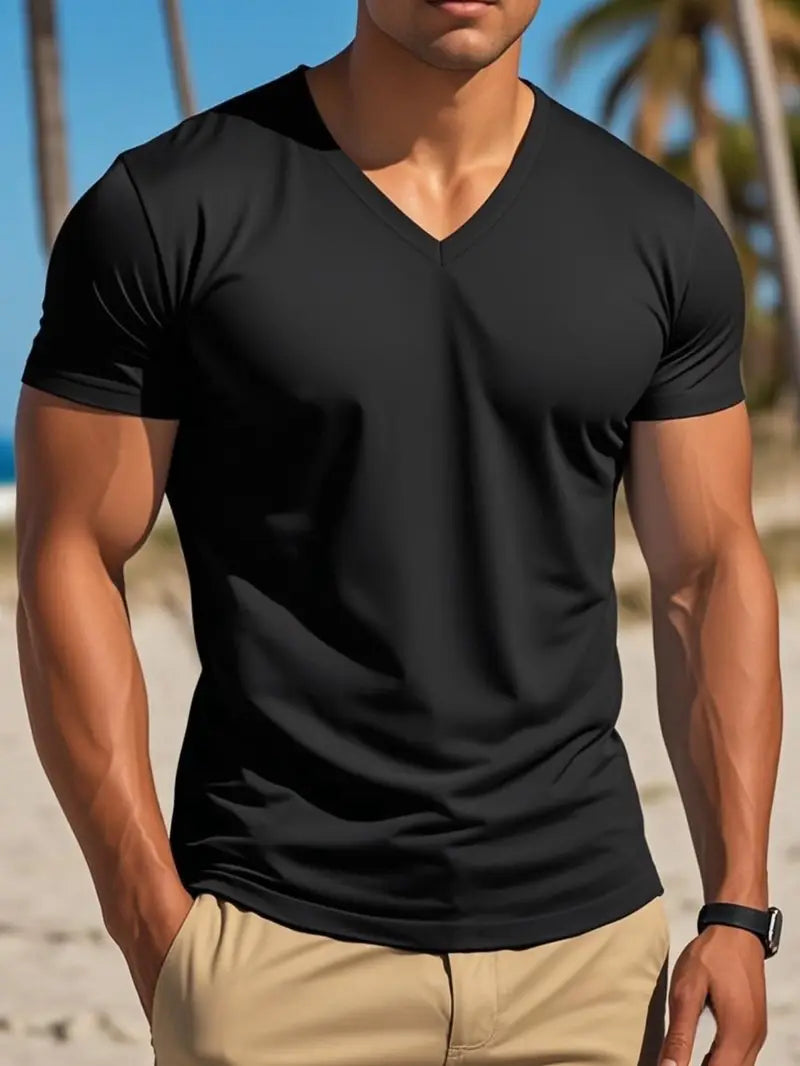 V-hals t-shirt - 100% katoen