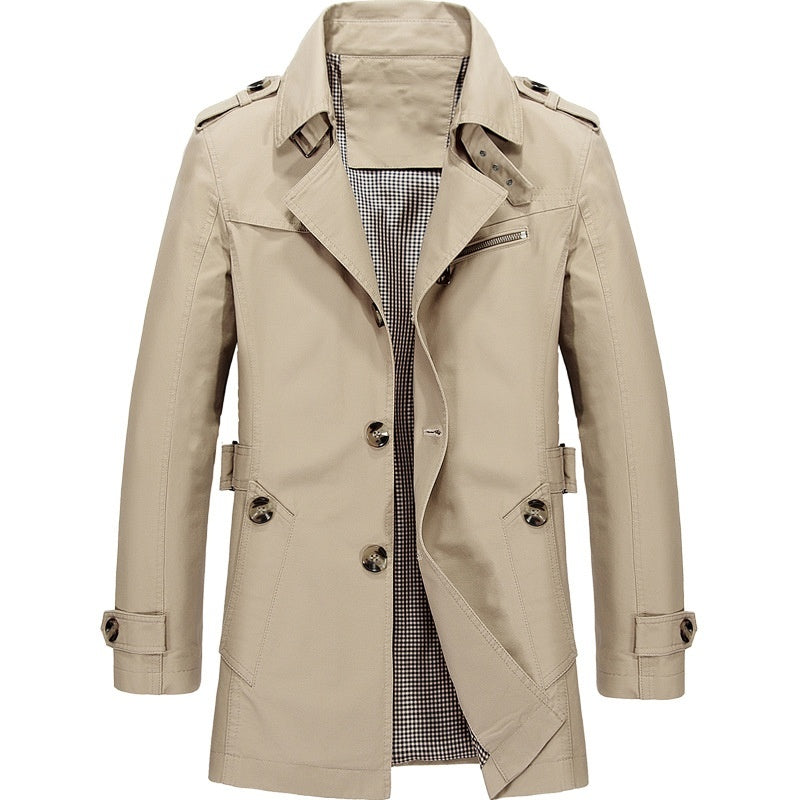 Klassieke Dubbelrijige Trenchcoat met Elegantie