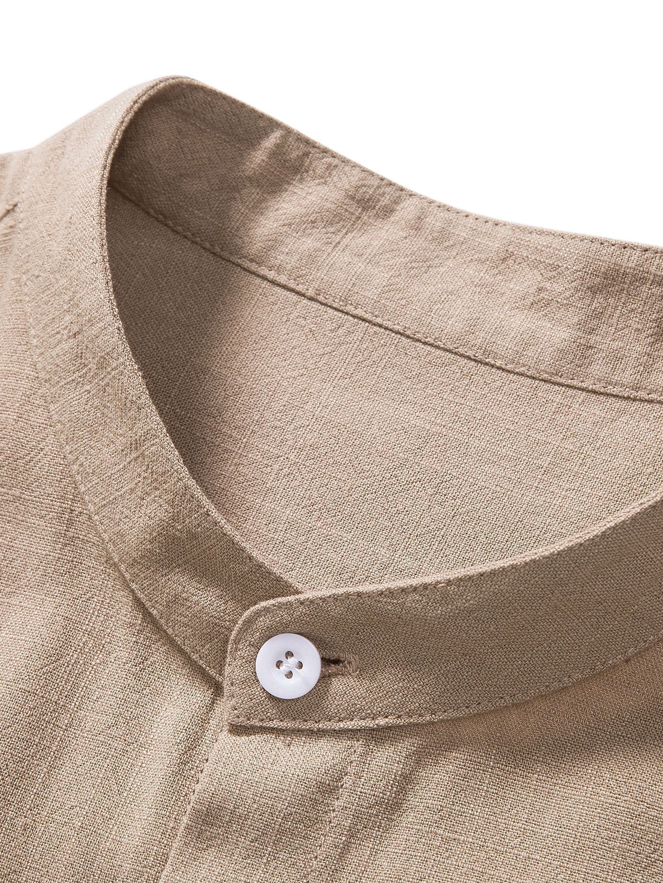 Heren Button-Up Shirt - 100% Linnen - Relaxte Pasvorm - Korte Mouwen Ademende Casual Kleding