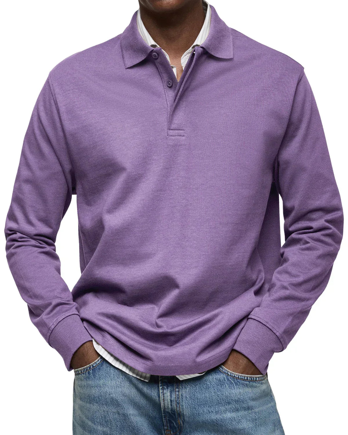 Lars | Klassiek Lange Mouwen Katoenen Polo Shirt