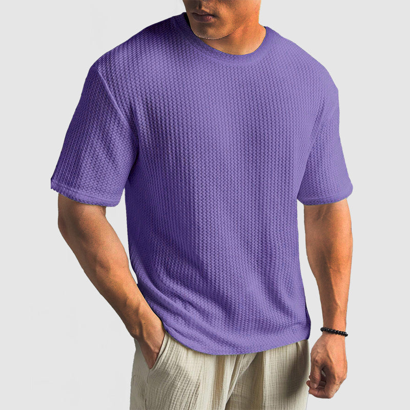 Heren Gebreid Gestructureerd T-shirt