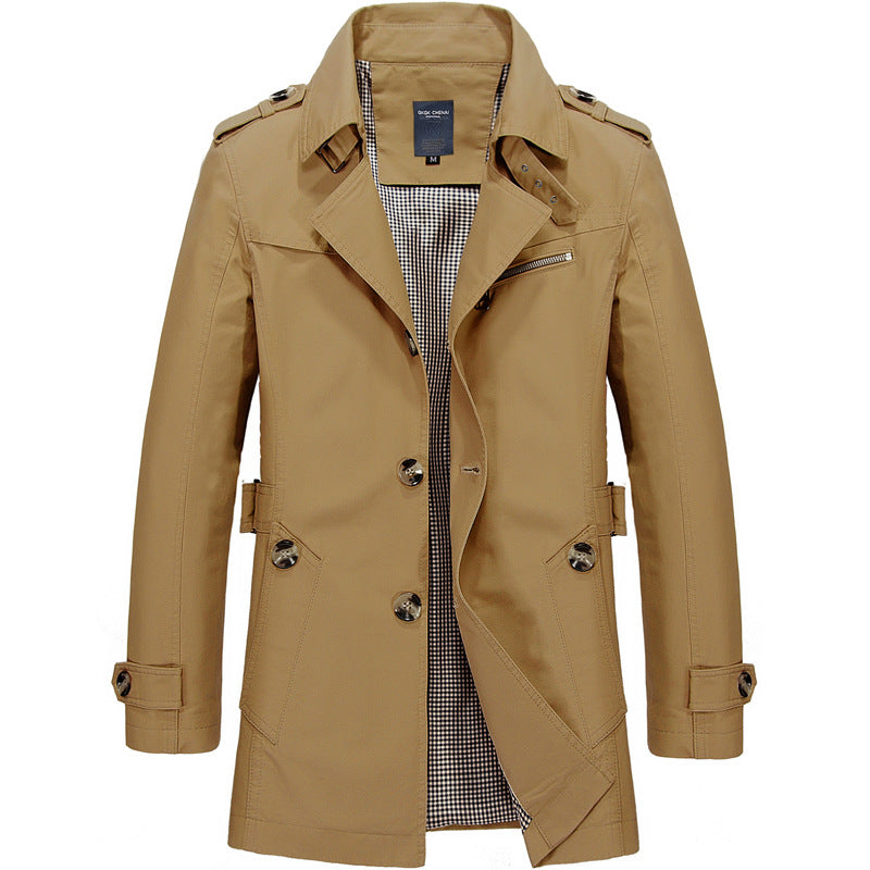 Klassieke Dubbelrijige Trenchcoat met Elegantie