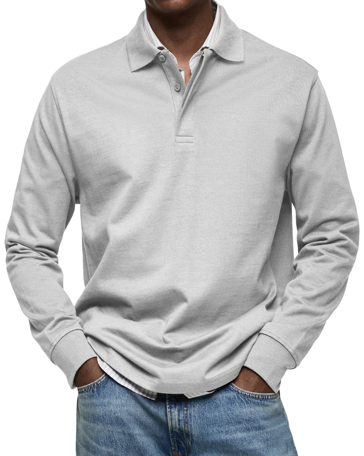 Lars | Klassiek Lange Mouwen Katoenen Polo Shirt