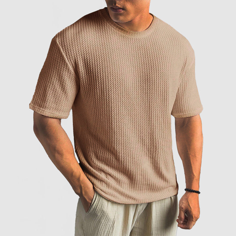 Heren Gebreid Gestructureerd T-shirt