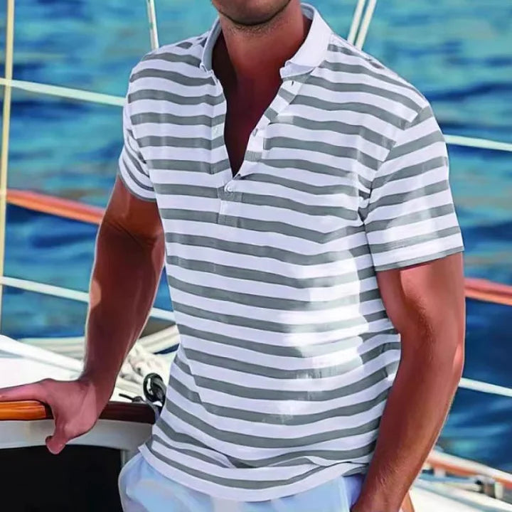 Wout - Retro Gestreept Polo Shirt voor Heren