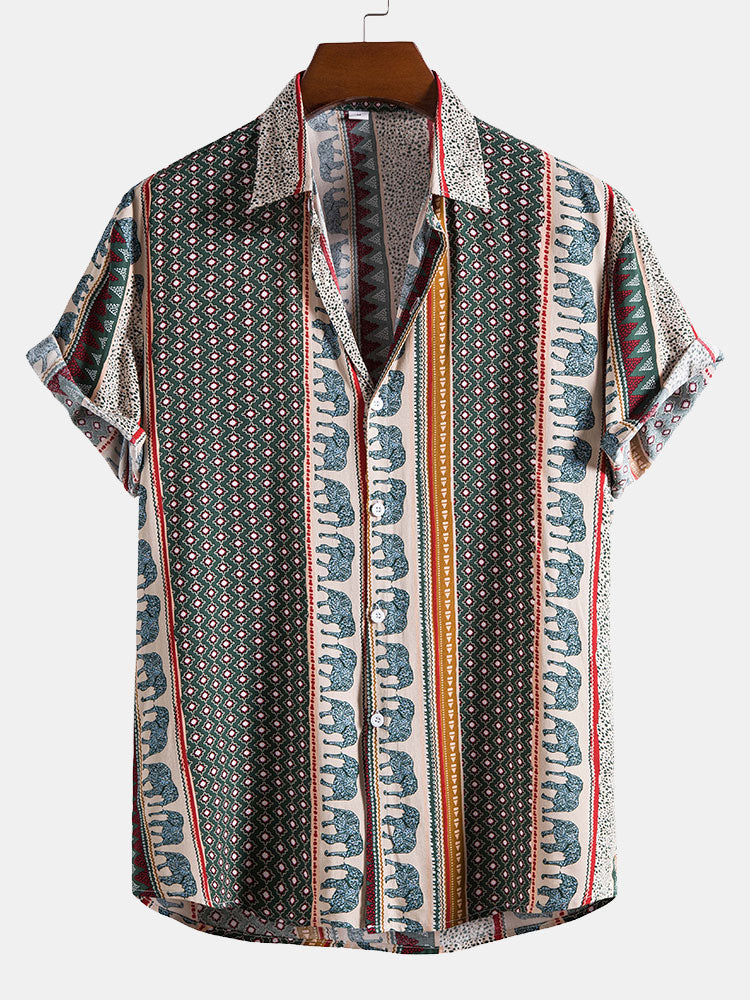Shirt met Geometrische Olifantenprint