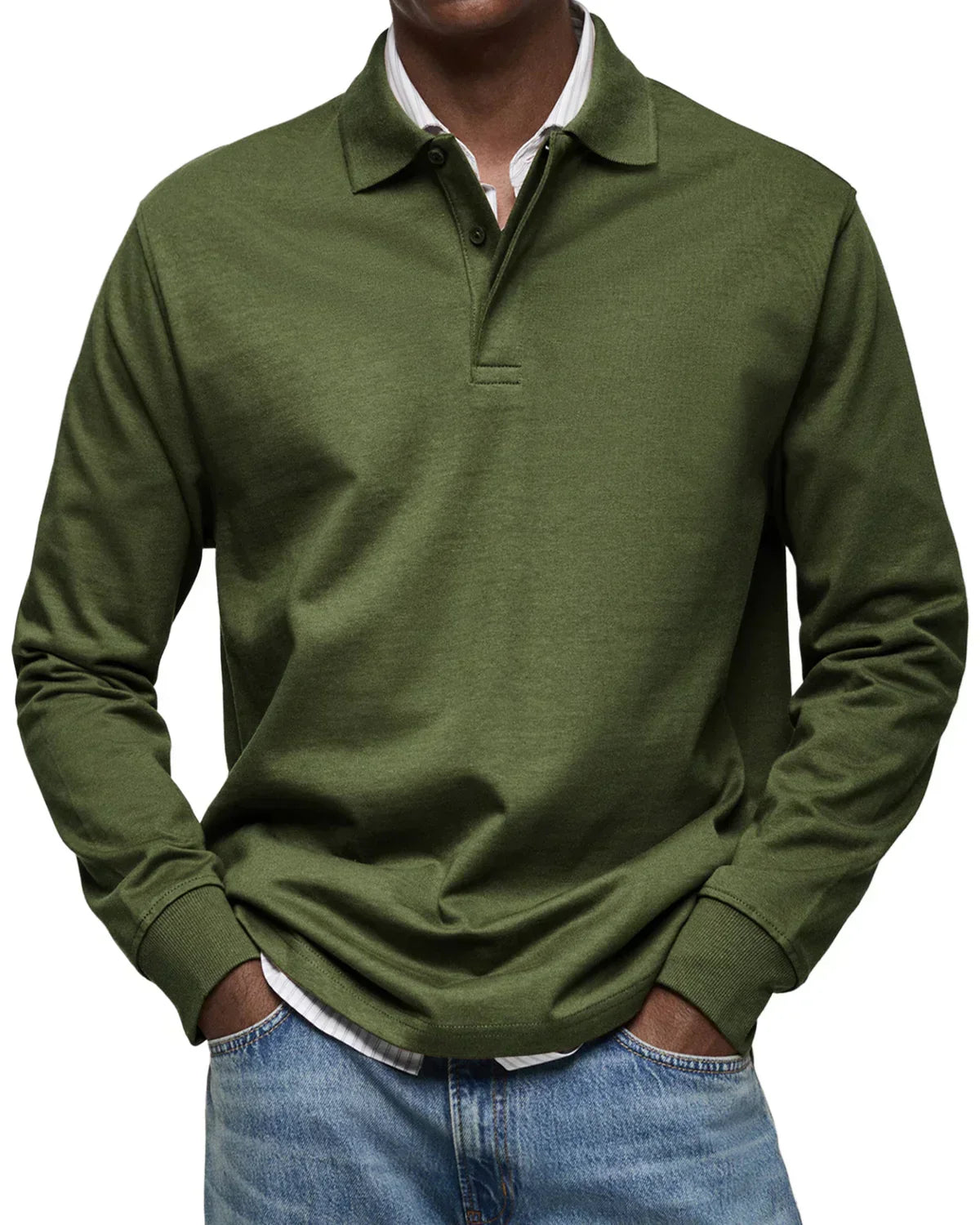Lars | Klassiek Lange Mouwen Katoenen Polo Shirt