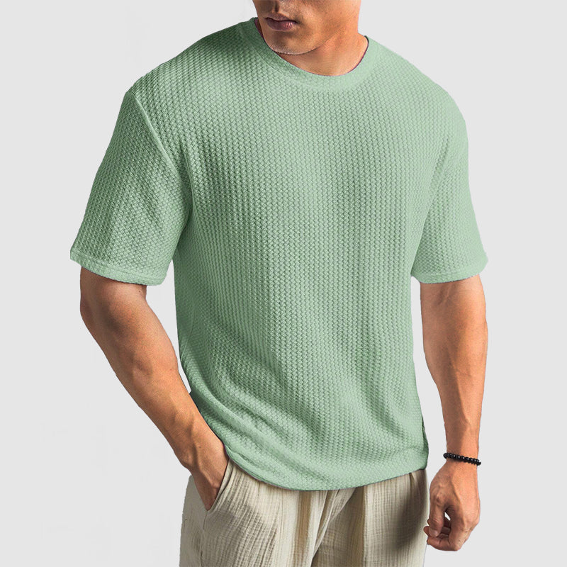 Heren Gebreid Gestructureerd T-shirt
