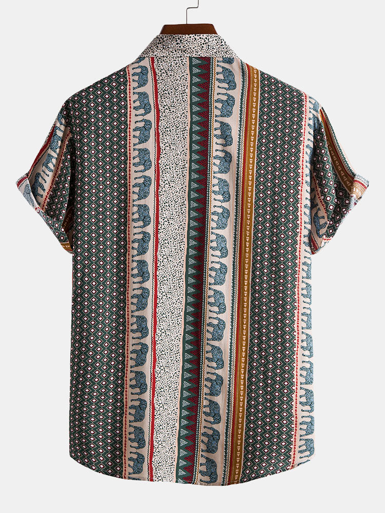 Shirt met Geometrische Olifantenprint