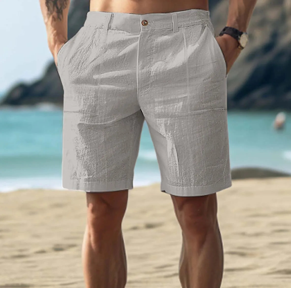 Zomer Linnen Relaxed Fit Shorts voor Mannen