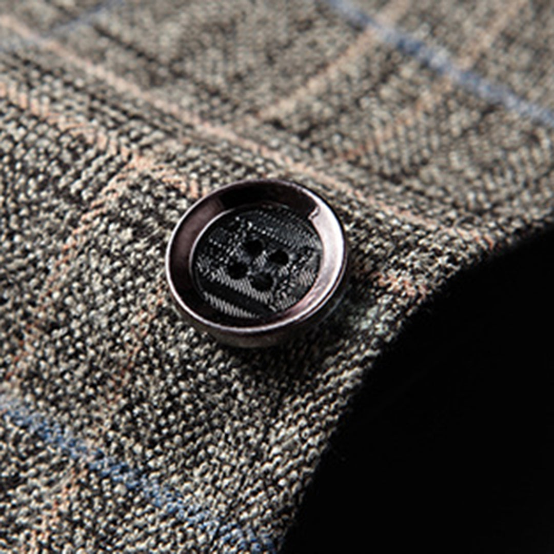 Tijdloze Geruite Vintage Blazer met Knoopsluiting
