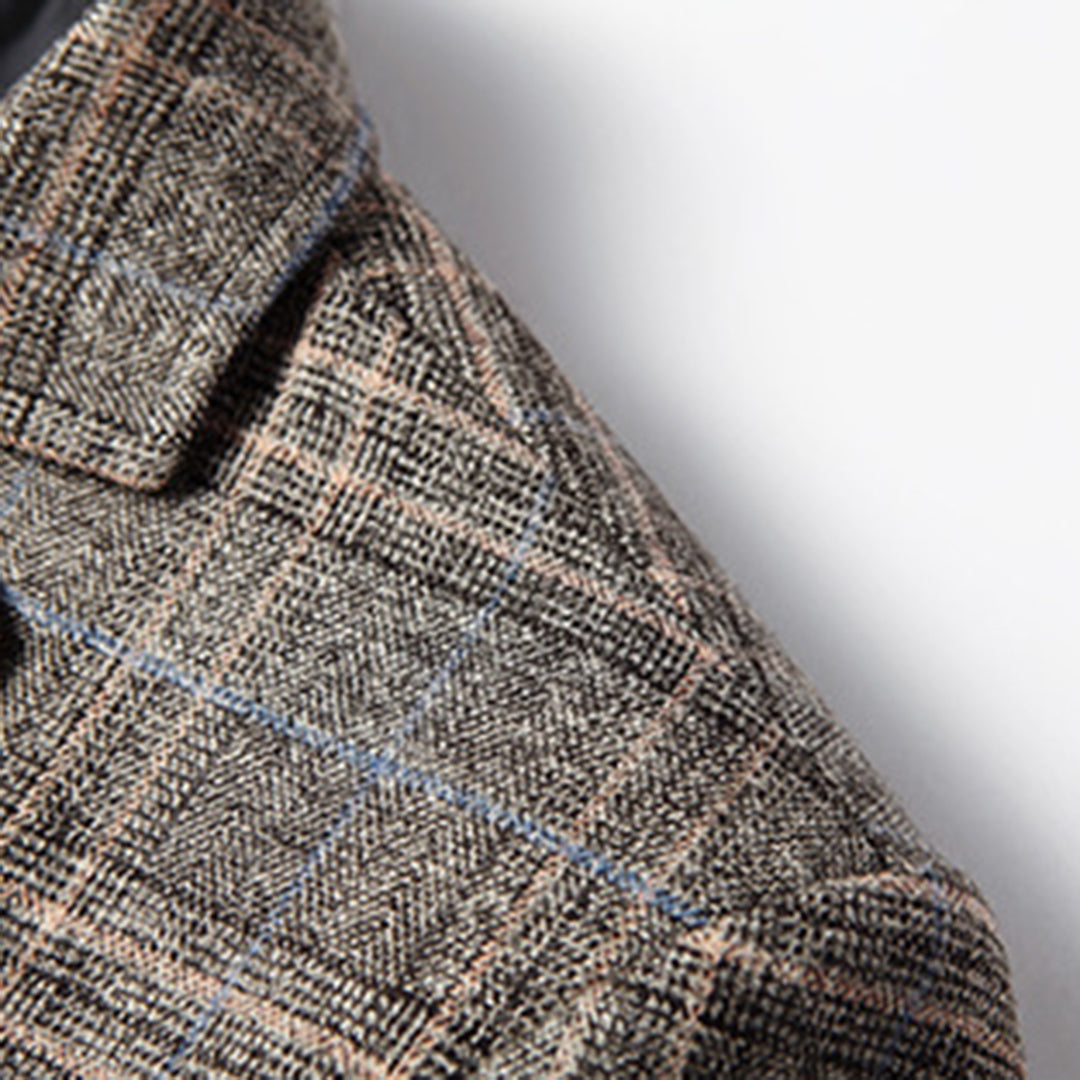 Tijdloze Geruite Vintage Blazer met Knoopsluiting