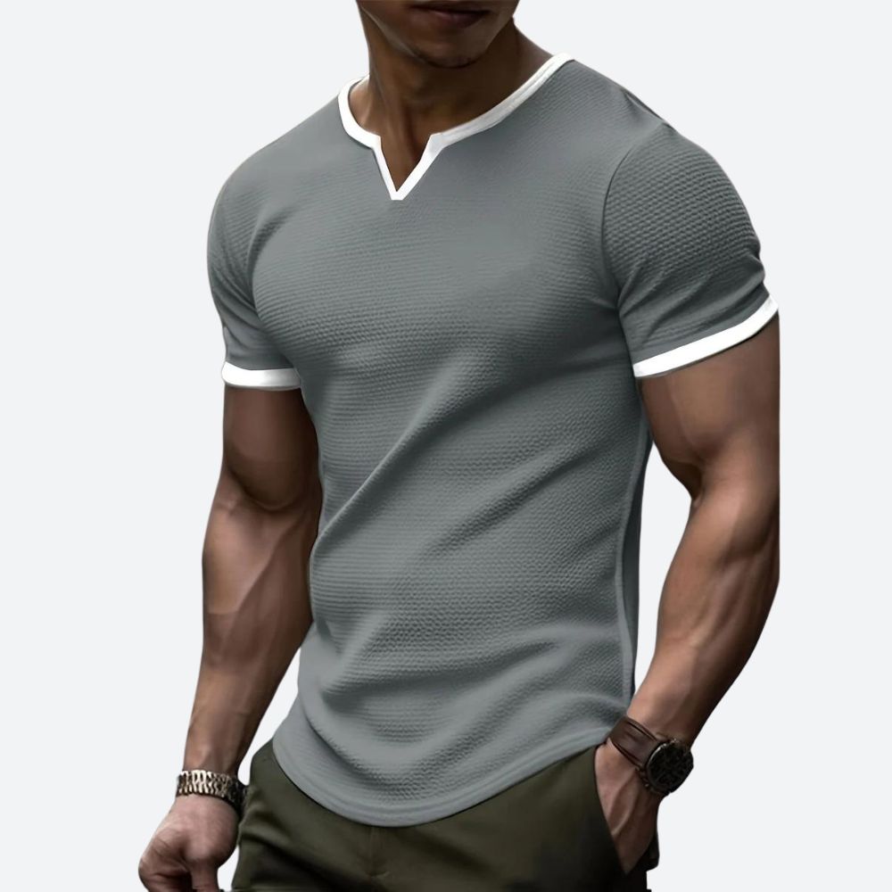 Darcyl | Wafel T-shirt met V-hals