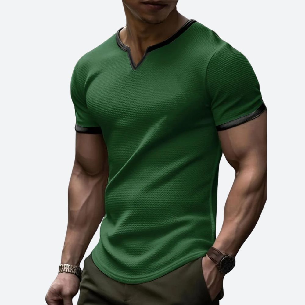 Darcyl | Wafel T-shirt met V-hals