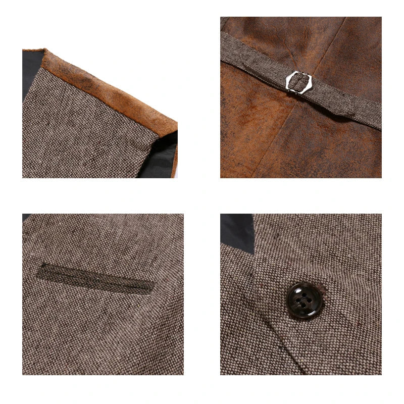 Heren Vintage V-Hals Omkeerbaar Vest