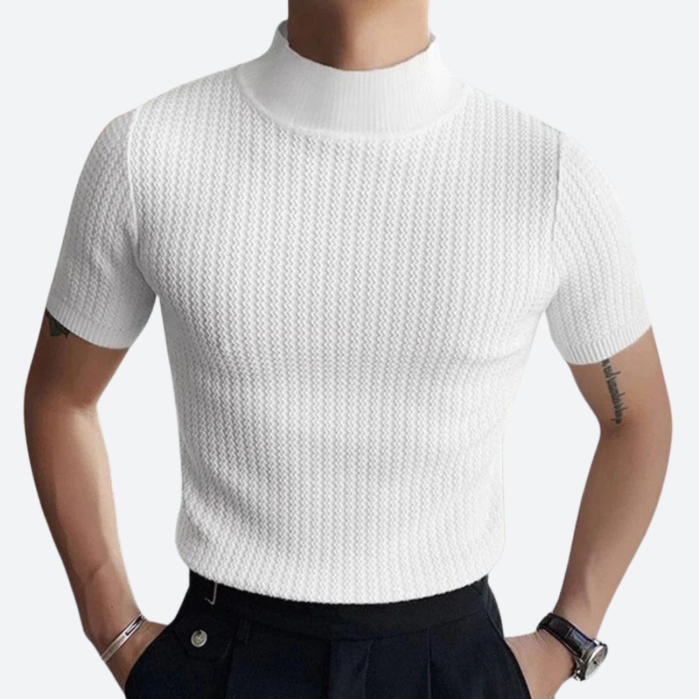 Josh | Slim-fit geribbeld T-shirt voor heren