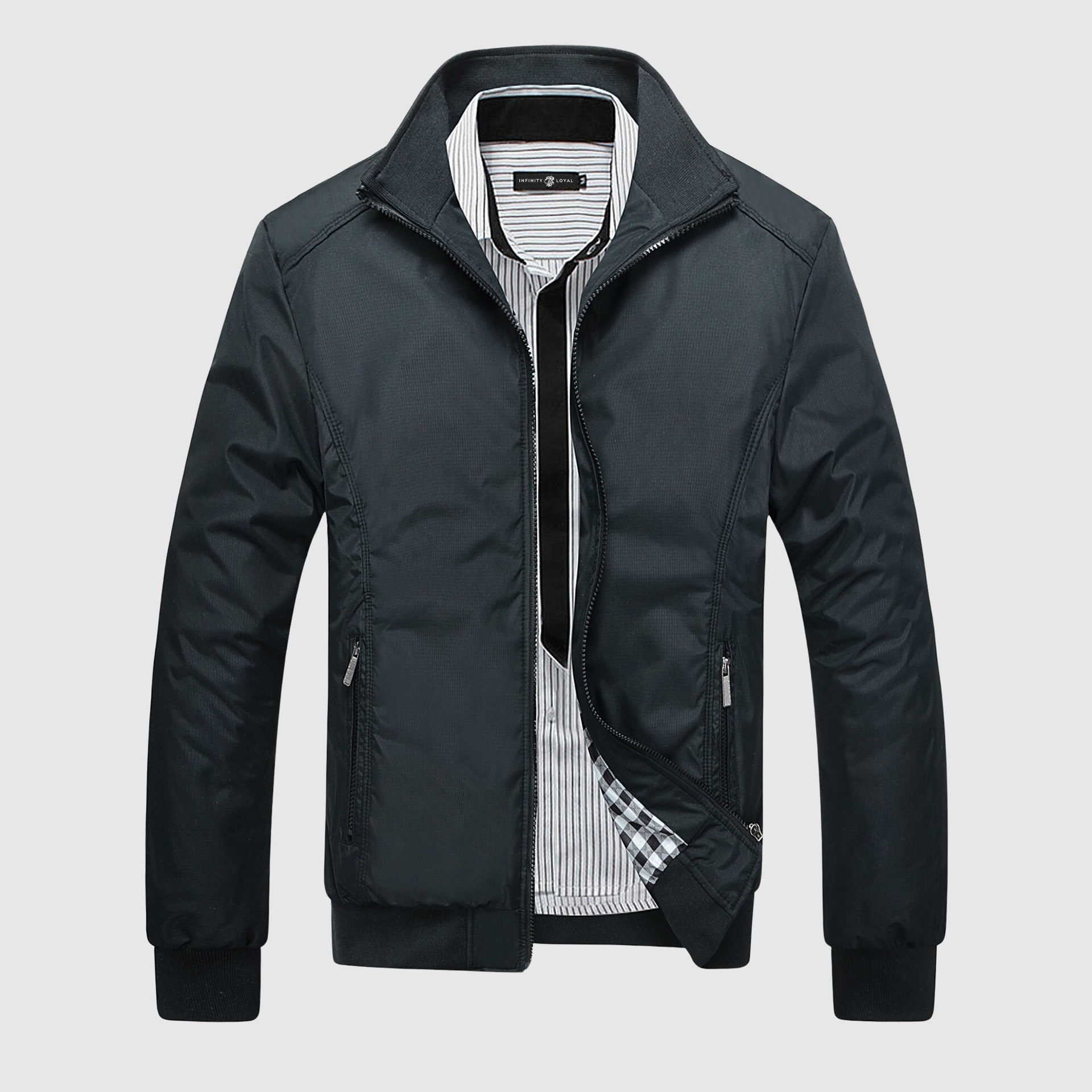 Casual Heren Herfstjack met Opstaande Kraag - Stijlvol en Warm