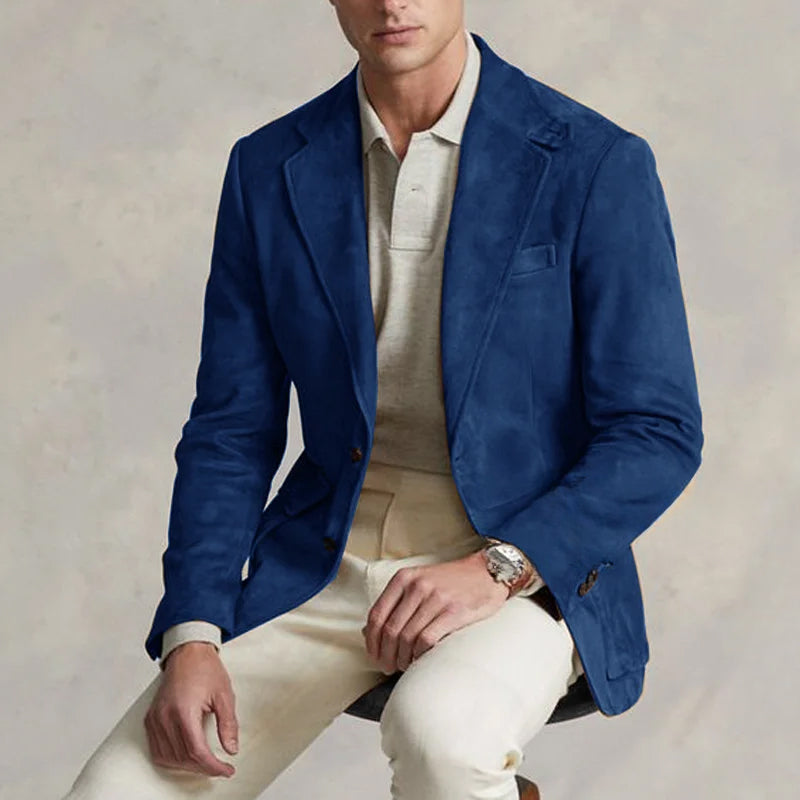 Heren Vintage Blazer met Opgestikte Zakken voor Stijl
