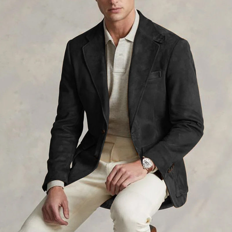 Heren Vintage Blazer met Opgestikte Zakken voor Stijl