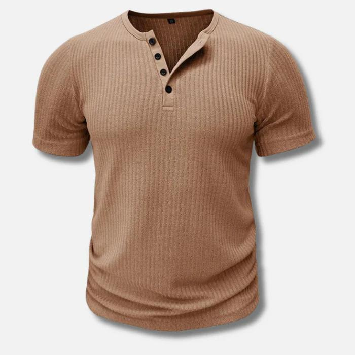 Muscle Fit Henley T-shirt voor Mannen