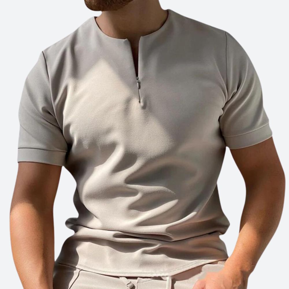 Bergbosch | Casual T-shirt met rits voor heren