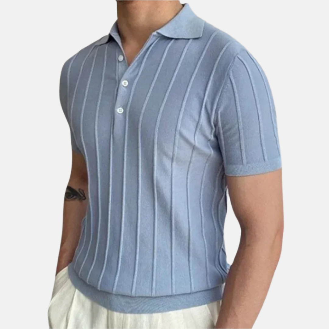 Milan | Klassiek Gestreept Korte Mouwen Polo Shirt