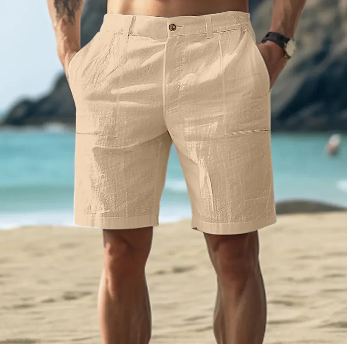 Zomer Linnen Relaxed Fit Shorts voor Mannen