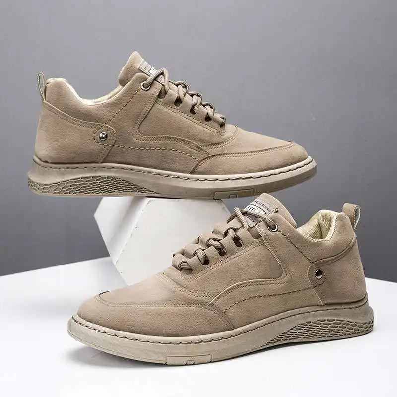 Heren Minimalistische Suède Sneakers – Stijlvol en Comfortabel